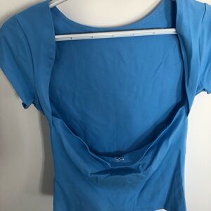 Twik Sky Blue open back Short Sleeve Tee